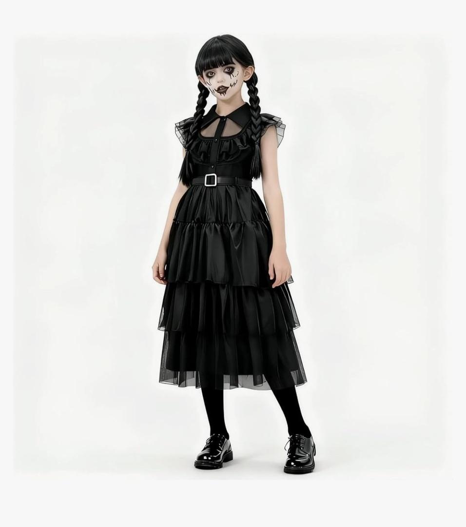 Dagmar Girls Black Costume Dress Kids Halloween Dress Up Costume, 110