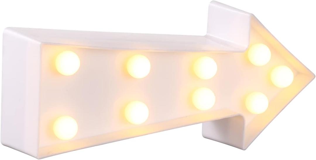 Uonlytech 3D Arrow Sign Light, Right Arrow Night Lighted Arrow Marquee Corridor Light Wall Decor for Bedroom Christmas Birthday Party