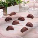 Colingmill 24 Pcs Wooden Table Number Stands Indoor Lightweight Wedding Table Name Holder Semicircular Design Place Card Holders Office Tag Photo Menu Clips Banquet Birthday Party Restaurant