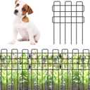 ShopLaLa Garden Fence Animal Barrier (Total 10 ft), 10 Panels, 16.5 Inch, Small and Short White Decorative Outdoor Dog Fence, Metal Fencing Plant Protector Pet Rabbit Yard, No dig Wire Fences Border