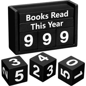 3 x Book Counter Tracker 2026 - Reading Goal Tracker Up to 999 Books, Book Lover Gift for Bookworm Club Members Students Teachers, Bookish Accessories for Reading Challenge (Black)