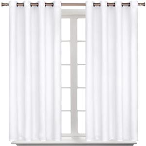 BGment Room Darkening Curtains 54 Inches Long - Grommet Thermal Insulated Drapes Window Treatment Curtains for Bedroom, 2 Panels, 52 x 54 Inch, Pure White