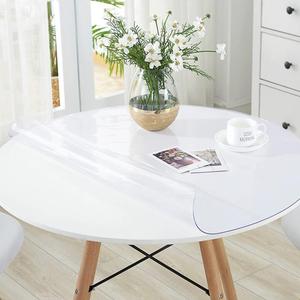 42 Inch Round Clear Table Cover Protector Round Glass Desktop Vinyl End PVC Plastic Vinyl Tablecloth Circle for Kitchen Dining Room Wood Furniture Circular Wipeable 1.5mm Thick