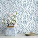 Safiyya Peel and Stick Wallpaper Boho Contact Paper Peel and Stick Modern Bathroom Wall Paper for Bedroom Blue and White Wallpaper Self Adhesive Removable Vinyl Roll 118"x17.3"