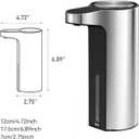 EKO Aroma Touchless Automatic Soap Dispenser for Kitchen and Bathroom, Liquid Hand Soap Dispenser, Water-Resistant and Rechargeable, 9 fl oz (Stainless)