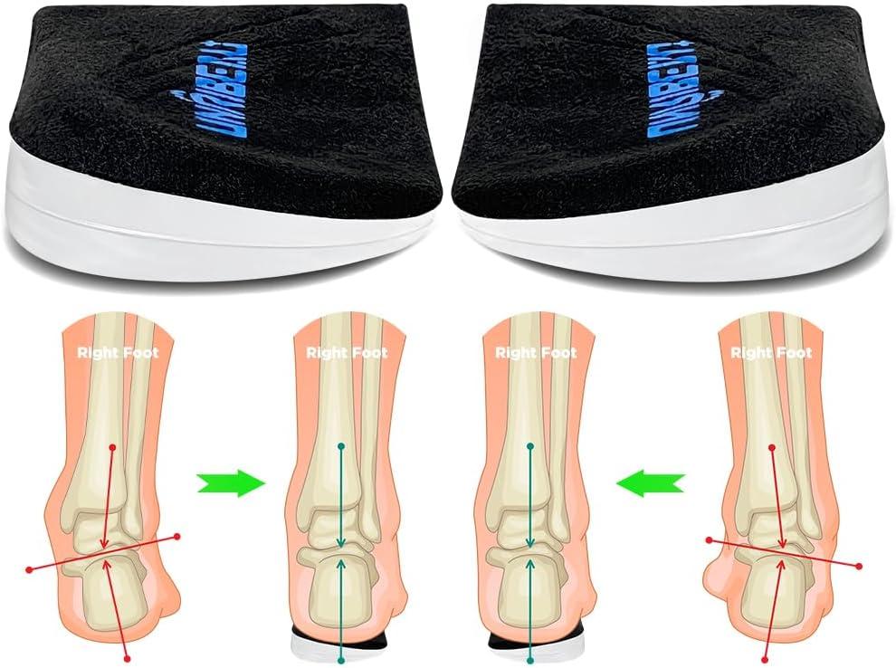 3 Layers Adjustable Supination & Pronation Correction Heel Insoles,Self-Adhesive Medial & Lateral Heel Wedge Inserts for Foot Alignment, Knee Pain, Bow Legs (Black, L: W: 7.5-12 / M: 7-11)