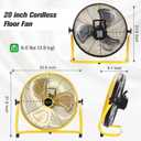 blessny 20'' Portable Rechargeable Floor Fan for Home Patio Camping | Max 60 Hours Long Running Time for Gym RV Greenhouse Cooling or Air Circulation
