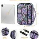 Bible Cover for Women, Large Vegan Leather Bible Case with Shoulder Strap, Mothers Day Christian Gifts for Mom & Wife, Planner Case (Purple)