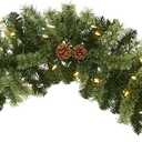 Nearly Natural 6ft. Christmas Artificial Garland with 50 Clear LED Lights and Pine Cones