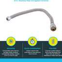 SharkBite 1 Inch x 3/4 Inch FIP x 24 Inch Stainless Steel Corrugated Flexible Water Softener Connector, Push to Connect Brass Plumbing Fitting, PEX Pipe, Copper, CPVC, PE-RT, HDPE, SS3096FLEX24LF
