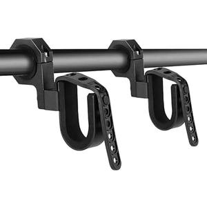 LMULOO 23-31" Adjustable Gun Rack Carrier Compatible with Ranger 500, 800 Full/Mid Size & Crew UTV Overhand Roof Rifle Gun Holder Steel
