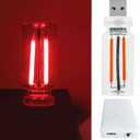 2 x Gothic Retro Car Lamps Accessories, Battery & USB Operated Auto Interior Dash Mood Bulb, Touch Dimmable Mini LED Neon Night Lights for Bedroom, Camping, Holiday, No Pole Dimming (Red, 1Pack)