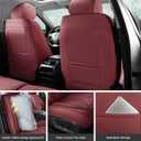 Car Seat Covers Full Set Burgundy, Premium Leather Car Seat Covers, Waterproof and Breathable Seat Covers, Universal Car Seat Protector Fit for Cars, Trucks, SUVs, Pick-ups (Wine Red, FullSet)
