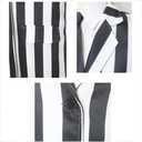 Mltao Black White Vertical Striped Suit 4pcs Set Jacket Pants Tie Wig Adult Teens Costume Halloween Party Dress Up Outfit (X-Large)