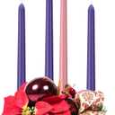 2 x 4 Pack Advent Taper Candles Premium Hand Dipped 10in Unscented Christmas Taper Candles - Ideal for Seasonal Celebrations, Holidays, Church, Celebration, Party