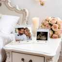 Small Photo Albums 4x6 Pictures with Stand, Flip-Through 4x6 Photo Album with Removable Pages - Baby Photo Album with Acrylic Scalloped Cover, Desktop Display for Nursery, Gifts for wedding (Medium)