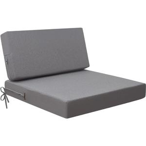 idee-home Outdoor Cushions for Patio Furniture, Outdoor Seat Cushion, Waterproof Couch Hampton Bay Deep Seat Replacement Chair Cushions for Garden Lawn Deck Backyard, 26.5 x 26.5 Grey (Gray)