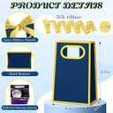 Kolldenn 24 Pcs Small Gift Bags with Bow 6.3 x 3.9 x 2.8 Inch Thank You Gift Bags Elegant Mini Paper Bag with Handles for Wedding Bridal Birthday Baby Shower Bridesmaid Party Favors(Navy Blue)