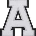 GYGYL 3PCS Chenille Varsity Letters Patch, Iron on Large Size Letter Patches for Team Costume Decoration, Height 4-1/2In, Black Edge Letter A