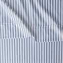 Amazon Basics Breathable, Brushed Microfiber Wrinkle Resistant 3 Piece Bed Sheet Set with 14-Inch Deep Pockets, Twin, Dusty Blue Pinstripe, Printed