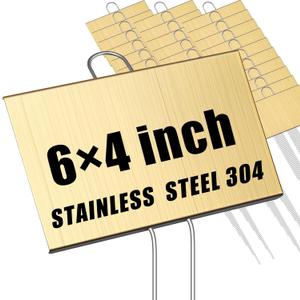 Landhoow 30 Pcs Large Garden Plant Markers Metal Plant Labels Sign 4'' x 6'' with 11'' Stake Weatherproof Waterproof Garden Sign for Outdoor Seedlings Herbs Vegetable Greenhouse, Gold