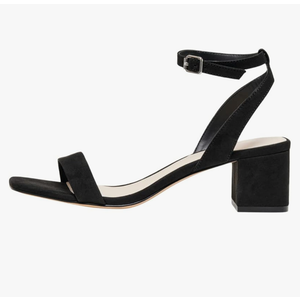 DREAM PAIRS Women's Open Toe Ankle Strap Low Block Chunky Heels Sandals Party Dress Pumps Shoes, Black/Suede, 8