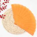 24PCS Folding Hand Fan – Portable Handheld Fan for Women & Men, for Wedding, Tea Party, Travel, DIY Craft, Gift, Outdoor (Orange)