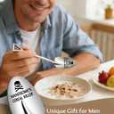 2 x Fathers Day Birthday Gifts for Men Husband Boyfriend Him, Funny Personalized Gifts for Men Husband Boyfriend Him, Handsome's Cereal Killer Spoon, Mens Stocking Stuffers