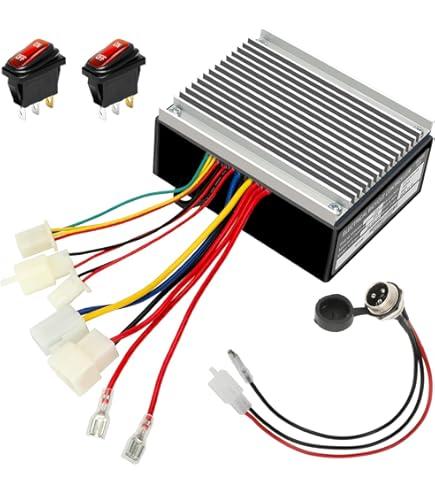 Vevitts Small Brushed Permanent Magnet Electric Motor for E Scooter Drive Speed Control 24V 350W 3000RPM