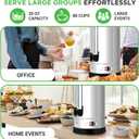 NutriChef Water Boiler and Hot Water Dispenser, 19L Electric Beverage Dispenser with Safety Lock Lid, Non-Drip Tap, Warm Function, Food Grade Stainless Steel, Home & Commercial Use, 19"x9"x9", Silver