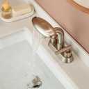 Bathroom Sink Faucet 3 Hole Brushed Nickel 4 Inch Centerset4 Modes Waterfall Bathroom Faucet 2 Handle with 360 Swivel Spout & Pop Up Drain
