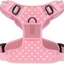 Rnivvi No Pull Dog Harness, Cute Reflective Medium Sized Puppy Kitten Harness, Adjustable Soft Padded Vest for Medium Dogs, Heavy Duty Pet Vest with Easy Control Handle for Walking, Pink Hearts