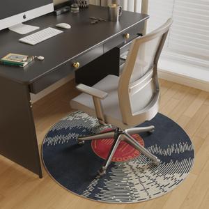 Vinyl Record 4ft Round Rug, Non-Slip Area Rug Round for Living Room, Bedroom, Dining Room Table,Small Circular Rugs,Ultra Soft Circle Carpet for Home Decor Aesthetic,Low-Pile Carpet Circles,Music Gift