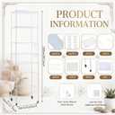 5 Tier Over The Fridge Shelf for Dorm Wheels 8 Hooks and 5 PVC Pads White, 90.5"