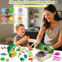 Dinosaur Dough Sets with Dentist Play Set, Dino Skeletons & Molds & 24 Non-Toxic Clays, Dough Tools, Dinosaur Toys for Kids Toddler Boy Toys for 3 4 5 6 7 Year Old Birthday Gift Christmas