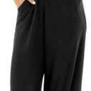 Lacozy Womens Casual Loose Sleeveless Spaghetti Strap Wide Leg Pants Jumpsuit Rompers (Large, Black)