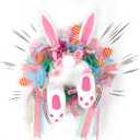 Interactive Easter Wreath with Moving Bunny Butt, Battery-Powered Animated Door Decor with Sound