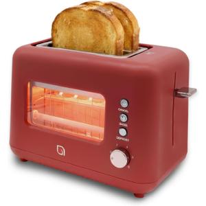 WILLOW Eco Series 2 Slice Toaster with Clear-View Window, 6 Shade Settings, 900W Retro Toaster with Extra Wide Slots, Bagel, Cancel, & Defrost Buttons, Toasters 2 Slice w Crumb Tray for Easy Cleanups