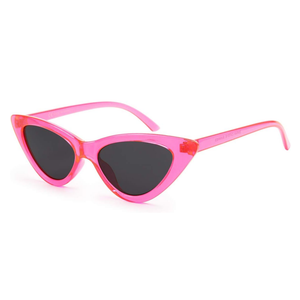 livho Retro Vintage Narrow Cat Eye Sunglasses for Women Clout Goggles Plastic Frame (Barbie Powder)