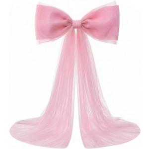 Canlierr Extra Large Organza Pink Bow Decorations 39 x 59 in