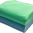 Premium Soft Mattress Protector 18" x 24" (Pack of 2) - Highly Absorbent Incontinence Bed Pads for Bedwetting - Waterproof Washable Bed Pads for Kids & Seniors - 1 Green & 1 Blue Reusable Underpads