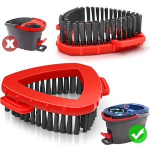 2 x 2 Pack Spin Mop Brush for O-Cedar RinseClean 2 Tank System, Mop Attachments Scrub Replacement Heads, Microfiber Triangle Hard Bristle Cleaning Brush Floor Scrubber for Bathroom Kitchen Wall