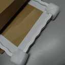 10x10 Wavy Picture Frame With Mat For 8x8, Wavy Edge Wooden Picture Frame with Real Glass - Wall Mount and Tabletop Display, White, 2 Pack