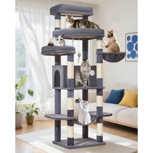 Taoqimiao Heavy-Duty Cat Tree, 71 in Cat Tower for Large Cats 20lbs+