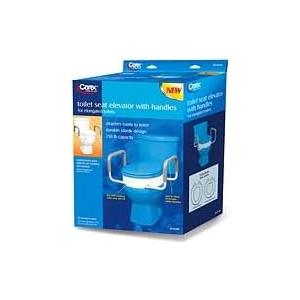 Carex Raised Toilet Seat With Handles - For Elongated Toilets - Adds 3.5 Inches