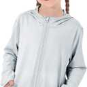TAGIHOO Kids Active Zipper Sun Protection Jacket Boys Girls Hooded Cooling Shirt Pockets Fishing Running Outdoor (Gray, 3-4T)