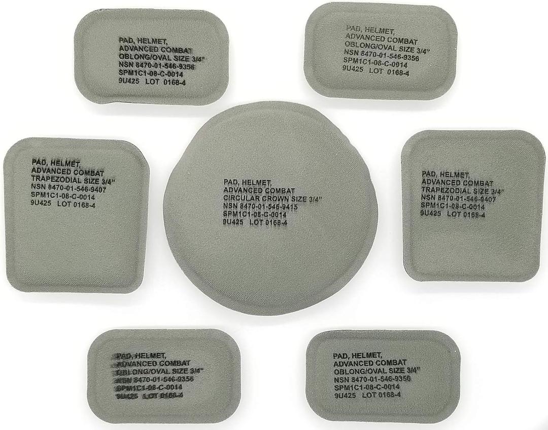ACH Helmet & MICH Helmet Replacement Suspension Pad set 7 Pieces Size 6 Medium 3/4" Padding