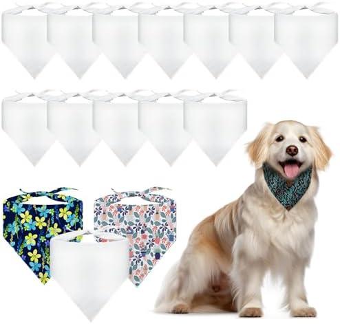30 PCS Sublimation Blank Dog Bandana,DIY Custom Holiday Dog Scarf, Sublimation pet Triangle bib Handkerchief Accessories Tags Blanks Bulk