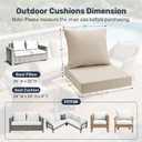 UNIKOME Outdoor Seat Cushions 24 X 24 Inch - Water-Resistant & Fade Resistant, Removable Cover Patio Furniture Cushions for Chair, Sofa, Couch, Wicker, Beige
