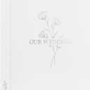 Lanpn Wedding Photo Album 8x10, Each Pack holds 50 Pictures Slip in Pockets Mini Linen Top Loading Wedding Photo Book for Portrait Only 8 x 10 Picture (Flower, White)